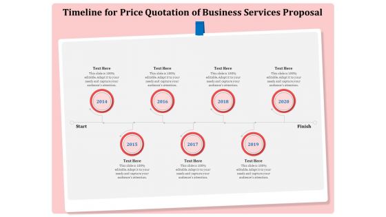 Professional Timeline For Price Quotation Of Business Services Proposal Formats PDF