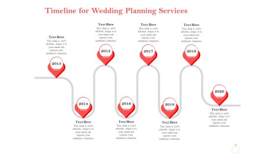 Professional Wedding Planner Timeline For Wedding Planning Services Ppt PowerPoint Presentation Gallery Example PDF