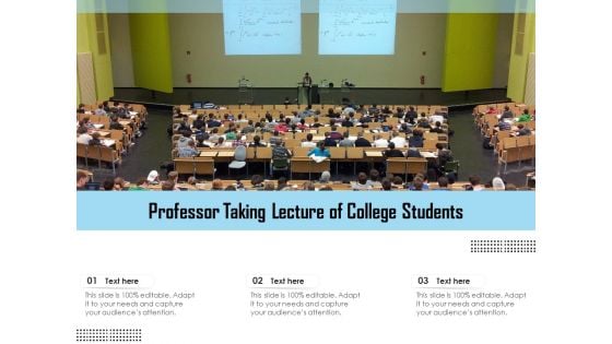 Professor Taking Lecture Of College Students Ppt PowerPoint Presentation Gallery Icons PDF