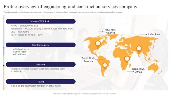 Profile Overview Of Engineering And Construction Services Company Ppt PowerPoint Presentation Styles Guidelines PDF