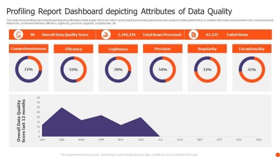 Profiling Report Dashboard Depicting Attributes Of Data Quality Themes PDF