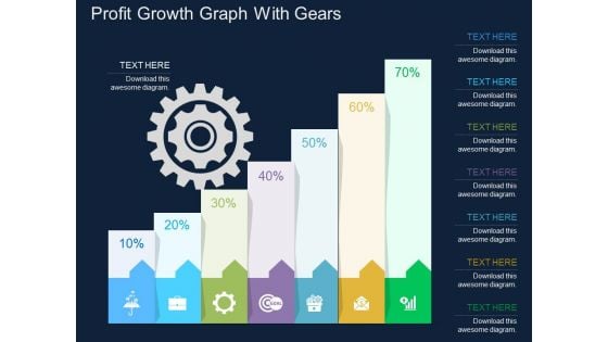 Profit Growth Graph With Gears Powerpoint Template