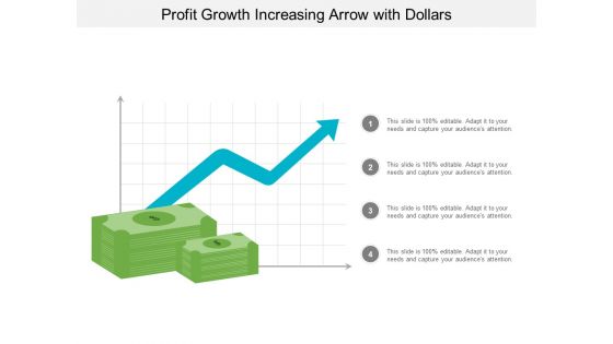 Profit Growth Increasing Arrow With Dollars Ppt PowerPoint Presentation Model Outfit