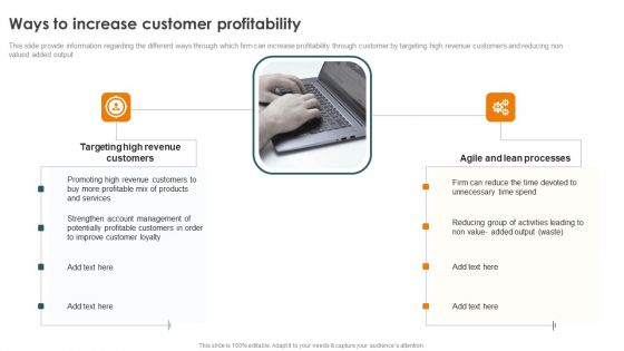Profitability Modelling Framework Ways To Increase Customer Profitability Slides PDF