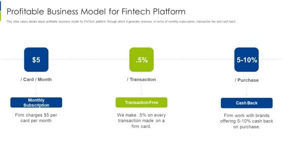 Profitable Business Model For Fintech Platform Brochure PDF