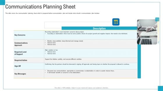 Program And PME Communications Planning Sheet Ppt Pictures Design Templates PDF