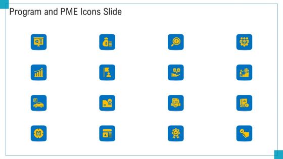 Program And PME Icons Slide Ppt Summary Portfolio PDF