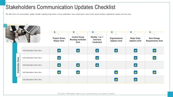 Program And PME Stakeholders Communication Updates Checklist Ppt Show Design Templates PDF