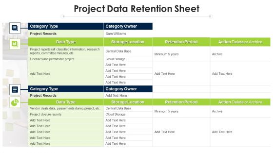 Program Evaluation Templates Bundle Project Data Retention Sheet Ppt Professional Graphics PDF