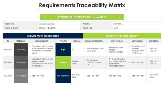 Program Evaluation Templates Bundle Requirements Traceability Matrix Ppt Slides Templates PDF