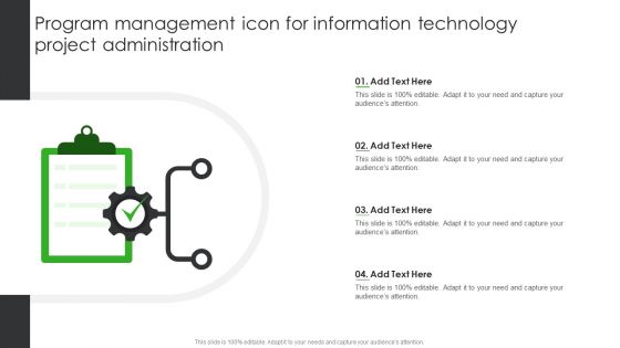 Program Management Icon For Information Technology Project Administration Ppt PowerPoint Presentation Infographics Rules PDF