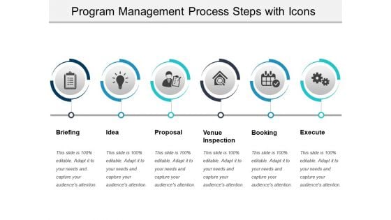 Program Management Process Steps With Icons Ppt PowerPoint Presentation Gallery Graphics Example