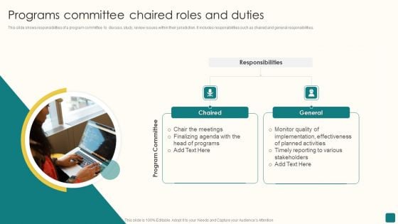 Programs Committee Chaired Roles And Duties Mockup PDF Programs Committee Chaired Roles And Duties Mockup PDF