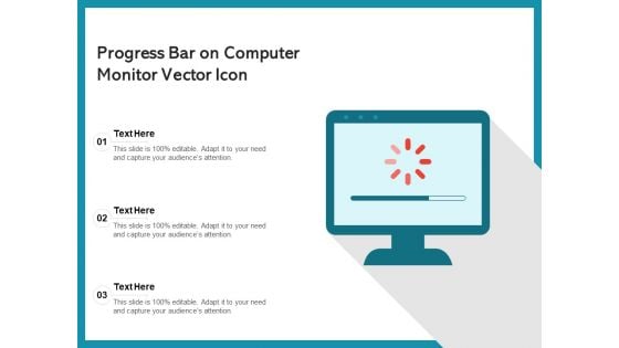 Progress Bar On Computer Monitor Vector Icon Ppt PowerPoint Presentation Pictures Design Inspiration PDF