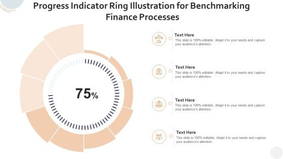 Progress Indicator Ring Illustration For Benchmarking Finance Processes Clipart PDF