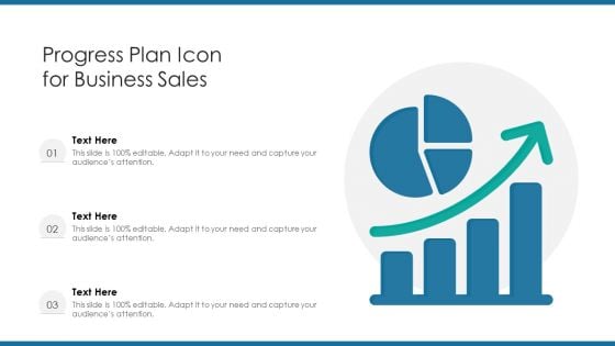 Progress Plan Icon For Business Sales Ppt PowerPoint Presentation Icon Diagrams PDF