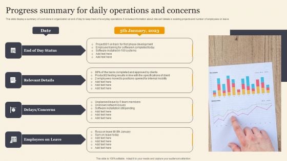 Progress Summary For Daily Operations And Concerns Download PDF Progress Summary For Daily Operations And Concerns Download PDF