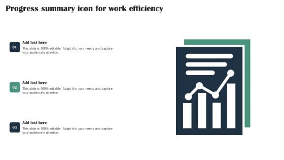 Progress Summary Icon For Work Efficiency Background PDF