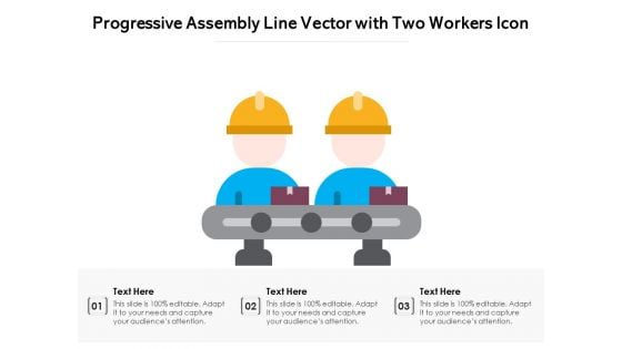 Progressive Assembly Line Vector With Two Workers Icon Ppt PowerPoint Presentation File Themes PDF