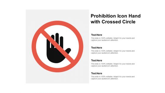 Prohibition Icon Hand With Crossed Circle Ppt PowerPoint Presentation Professional Maker