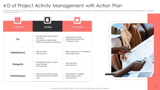 Project Activity Management Ppt PowerPoint Presentation Complete With Slides Slide12