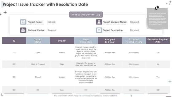 Project Administration Bundle Project Issue Tracker With Resolution Date Rules PDF