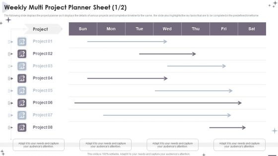 Project Administration Bundle Weekly Multi Project Planner Sheet Themes PDF