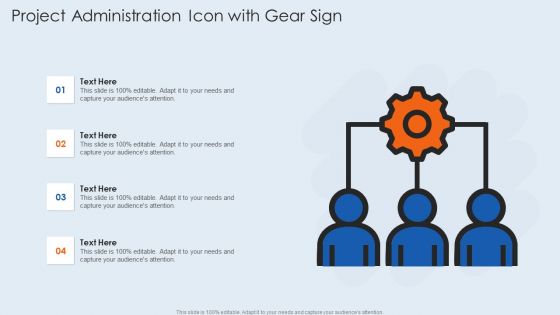 Project Administration Icon With Gear Sign Portrait PDF