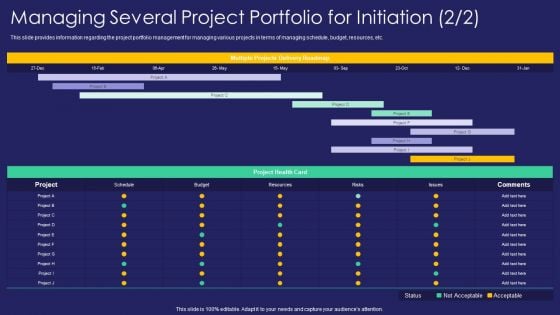 Project Administration Playbook Managing Several Project Portfolio For Initiation Multiple Rules PDF