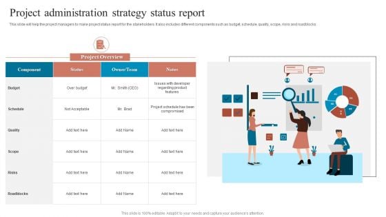 Project Administration Strategy Status Report Summary PDF