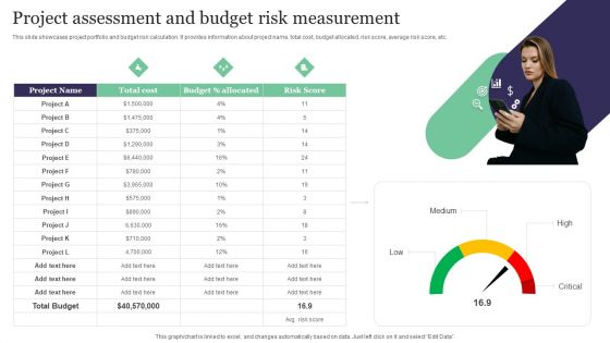 Project Assessment And Budget Risk Measurement Pictures PDF