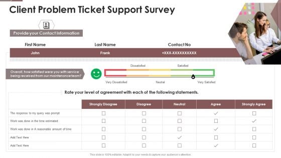 Project Assistance Templates Bundle Client Problem Ticket Support Survey Microsoft PDF