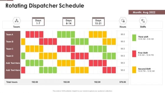 Project Assistance Templates Bundle Rotating Dispatcher Schedule Ppt Model Graphic Tips PDF