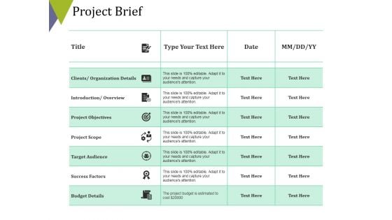 Project Brief Ppt PowerPoint Presentation Infographics Tips Project Brief Ppt PowerPoint Presentation Infographics Tips