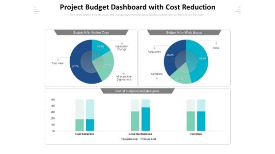 Project Budget Dashboard With Cost Reduction Ppt PowerPoint Presentation File Good PDF