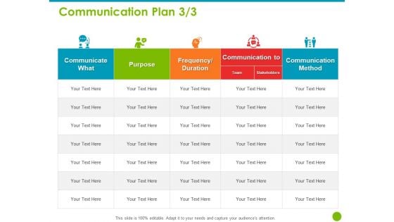 Project Capabilities Communication Plan Purpose Ppt Gallery Icon PDF