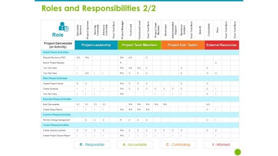 Project Capabilities Roles And Responsibilities Leadership Ppt Gallery Outfit PDF