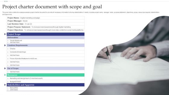 Project Charter Document With Scope And Goal Guidelines PDF Project Charter Document With Scope And Goal Guidelines PDF