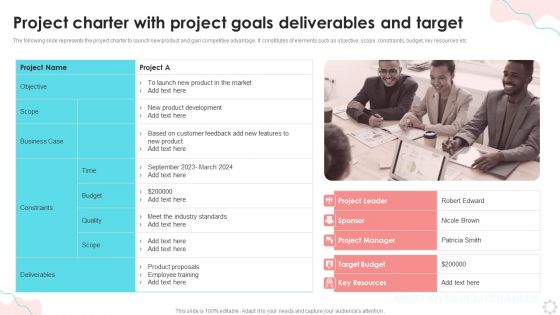 Project Charter With Project Goals Deliverables And Target Ppt PowerPoint Presentation Portfolio Skills PDF Project Charter With Project Goals Deliverables And Target Ppt PowerPoint Presentation Portfolio Skills PDF