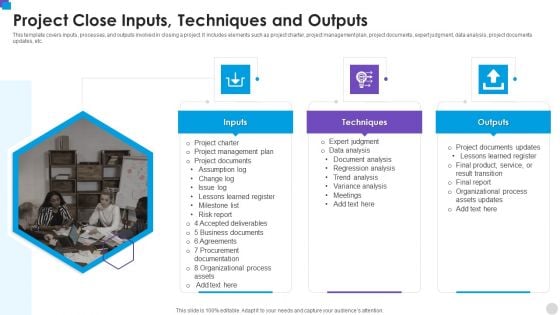 Project Close Inputs Techniques And Outputs Guidelines PDF