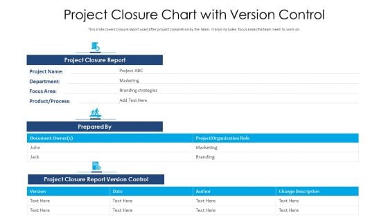 Project Closure Chart With Version Control Ppt Professional Deck PDF