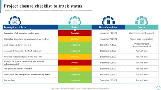 Project Closure Checklist To Track Status Strategies To Enhance Project Lifecycle Pictures PDF