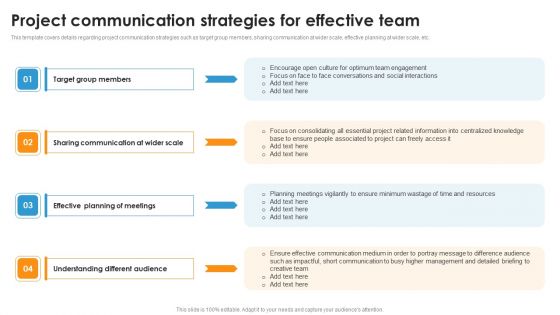 Project Communication Strategies For Effective Team Ppt File Show PDF