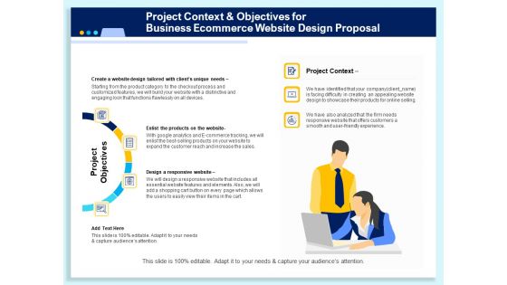 Project Context And Objectives For Business Ecommerce Website Design Proposal Ppt Inspiration Example Introduction PDF