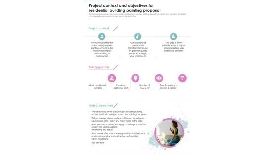 Project Context And Objectives For Residential Building Painting One Pager Sample Example Document Project Context And Objectives For Residential Building Painting One Pager Sample Example Document