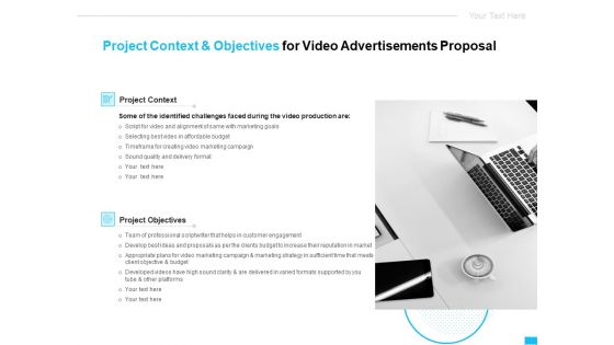 Project Context And Objectives For Video Advertisements Proposal Ppt Ideas Graphics Tutorials PDF