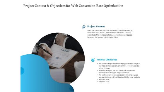 Project Context And Objectives For Web Conversion Rate Optimization Topics PDF