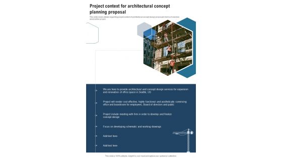 Project Context For Architectural Concept Planning Proposal One Pager Sample Example Document