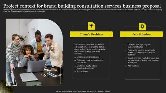 Project Context For Brand Building Consultation Services Business Proposal Template PDF