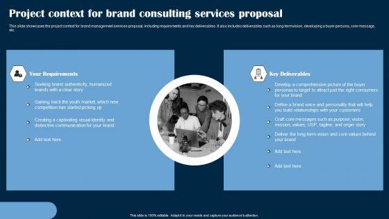 Project Context For Brand Consulting Services Proposal Ppt PowerPoint Presentation File Portfolio PDF